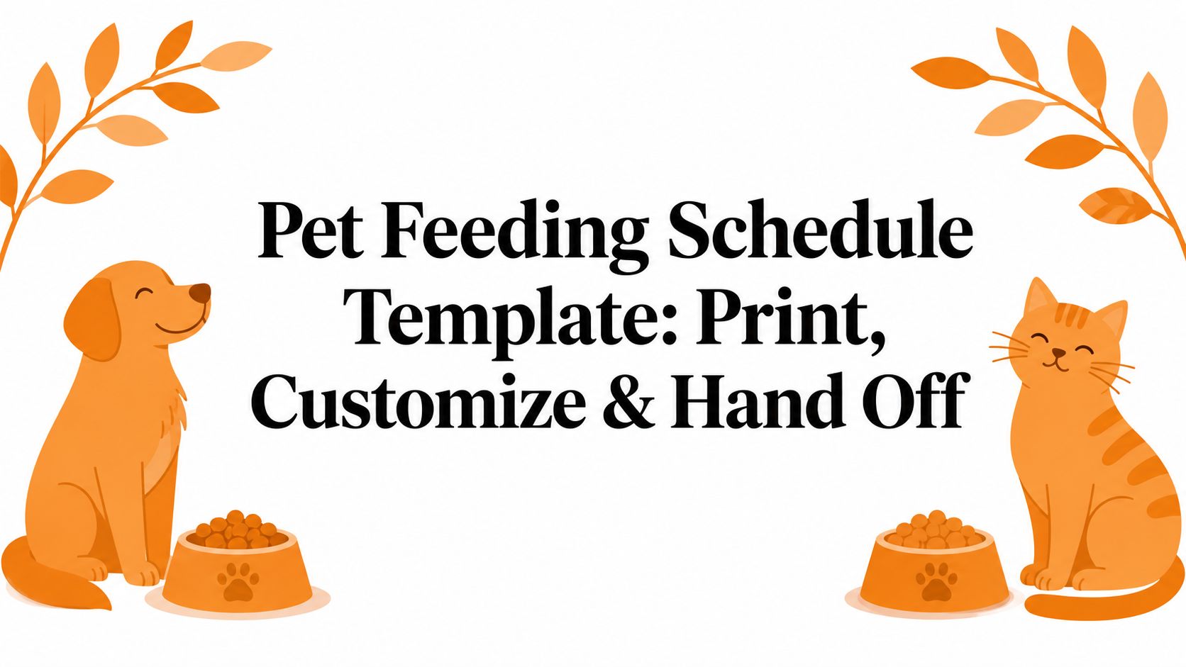 Pet Feeding Schedule Template: Print, Customize & Hand Off